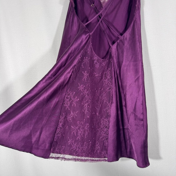 Victoria’s Secret Plum Satin Crossback Slip Dress - Picture 5 of 7